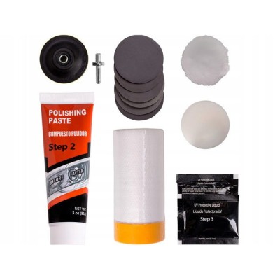 Kit curatare/lustruire faruri auto, Jufisto foto