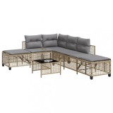 Gossi set mobilier coltar de gradina cu perne 3 piese bej poliratan