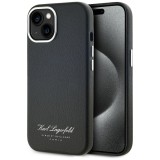 Husa iPhone 15 Karl Lagerfeld Hardcase Leather, Hotel RSG, negru, KLHCP15SPGWCMKHK