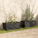 Jardiniere de gradina 2 buc. gri 100x50x50 cm lemn masiv pin GartenMobel Dekor, vidaXL