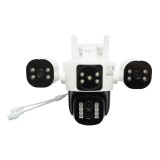 Camera de supraveghere 4 lentile, 3 obiective 16 MP, WIFI 2.4GHz, rotire 360 grade PTZ cu senzor de miscare, zoom 10X, alarma, IR night vision, detec
