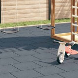 vidaXL Plăci de protecție la cădere 18 buc, gri, 50x50x3 cm, cauciuc 3096597