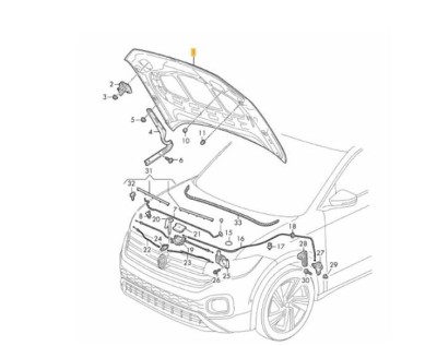 Capota VW T-CROSS, 01.2019-, fata, foto