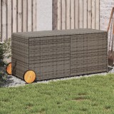 Lada depozitare de gradina cu roti, gri, 283 L, poliratan GartenMobel Dekor, vidaXL