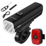 Set lumini bicicleta Trizand 1000 lm fata-spate, USB-C, 4800 mAh