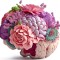 Sticker decorativ, Creier cu Flori, Multicolor, 62 cm, 1353STK