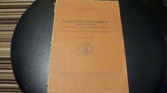 Tache Papahagi - Paralele Folklorice ( greco - romane ) - 1944 foto