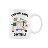 Cana alba personalizata &quot;Cea mai buna contabila&quot;, INOVATIX&reg;. 330ml, Oem