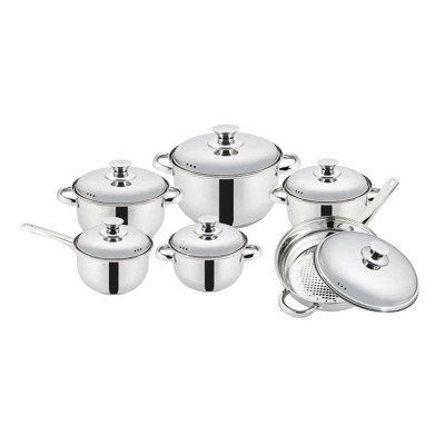 Set 5 oale inox Grunberg, 1.9 - 6 l, diametru 16-24 cm, tigaie inclusa, capace inox foto