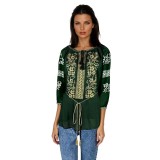 Bluza tip ie dama R24, verde/auriu , marimea M