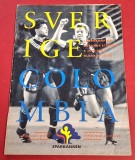 Program oficial meci amical - fotbal SUEDIA - COLUMBIA (05.06.1991)