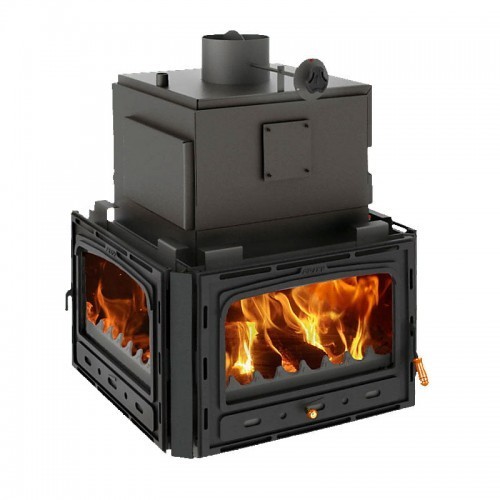 Focar de semineu tip centrala, Prity 3CW28, 10,5 kg/h, 770 x 590 x 1020