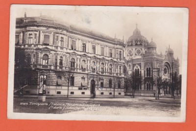AMS @ - TIMISOARA, FABRICA, BISERICA EVREIASCA 1937 CIRCULATA spre SUCEAVA foto