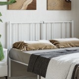 VidaXL Tăblie de pat metalică, alb, 120 cm