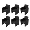 Gossi scaune de sufragerie, 6 buc., negru, piele ecologica