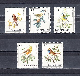 A12 S2 5 - Timbre foarte veche - San Marino - pasari