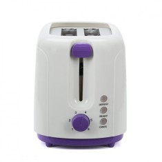 Prajitor de paine Ultraviolet Heinner, 750 W, 2 felii, 6 setari rumenire, carcasa plastic, Alb/Violet