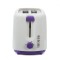 Prajitor de paine Ultraviolet Heinner, 750 W, 2 felii, 6 setari rumenire, carcasa plastic, Alb/Violet
