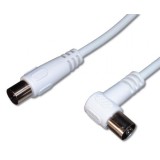Cablu antena coaxial unghi 90 grade T-M alb 2m, KTMF02U