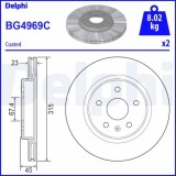 Set discuri frana spate DELPHI, Opel Insignia B Country Tourer (Z18), 06.2017-, Insignia B Grand Sport (Z18), 03.2017-, Insignia B Sports Tourer (Z18