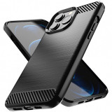 Husa TPU OEM Carbon pentru Apple iPhone 13 Pro Max, Neagra