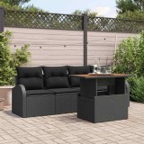 VidaXL Set de canapele pentru grădină 5 pcs Negru 100 x 55 x 73 cm