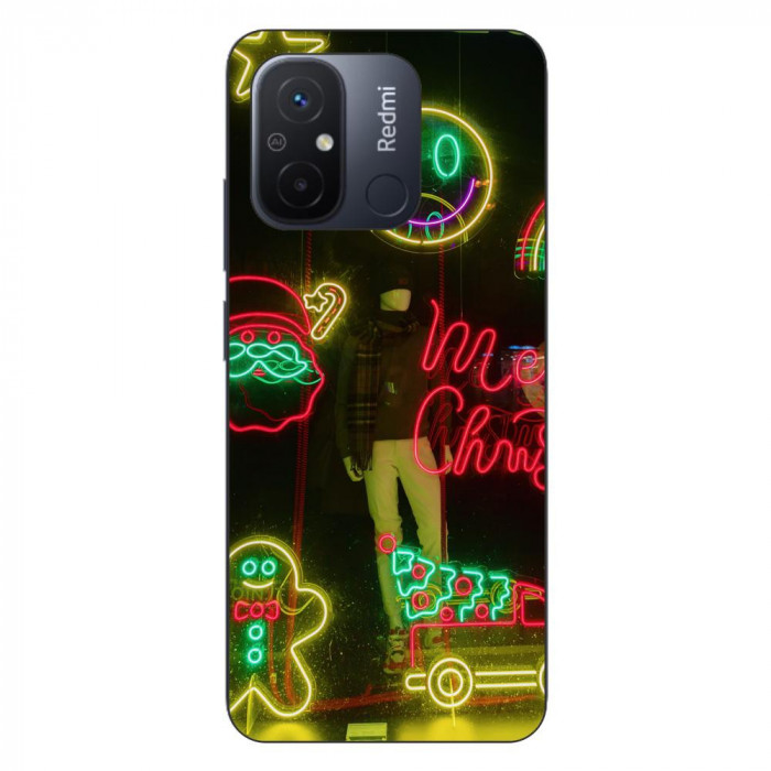 Husa compatibila cu Xiaomi Redmi 12C Silicon Gel Tpu Model Craciun Vitrina Neon Lights