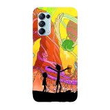 Husa compatibila cu Oppo Reno 4 5G model Rick and Morty alien planet, Silicon, TPU, Viceversa, Transparent, Carcasa