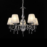 [lux.pro]&reg; Lustra eleganta Laval &ndash; lampa de plafon cu cinci brate &ndash; 5 x E14 - crom, alb HausGarden Leisure