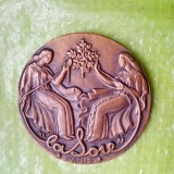 G977-I-Medalia La Sore Paris aniversara 1897-1947 bronze, 6 cm, 120 grame.