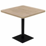 Cumpara ieftin Masa bistro, MDF si otel, patrata, 80x80x75 cm, culoare stejar