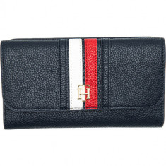 Portofel femei Tommy Hilfiger blue Element Large Flap Wallet AW0AW13631DW6