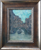 Peisaj veneţian, pictură &icirc;n ulei pe p&acirc;nză semnată G. Petraşcu, Peisaje, Impresionism