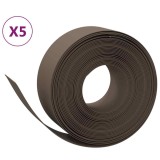 Cumpara ieftin Borduri de gradina, 5 buc, maro, 10 m 20 cm, polietilena