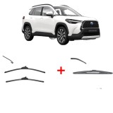 Cumpara ieftin Set 3 stergatoare TOYOTA COROLLA CROSS 2022, parbriz si luneta, Valeo Silencio