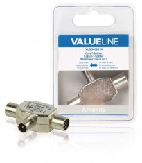 Splitter T Coaxial tata - 2x Coaxial mama Valueline foto