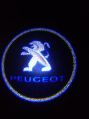 Set 2 Lampi Proiectoare Led Logo Universale Peugeot foto