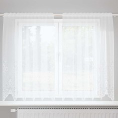 vidaXL Perdele cu perdele Floral Alb 150 x 180 cm Poliester
