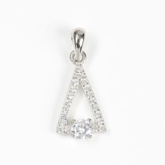 Pandantiv din argint triungi cu pietre zirconice