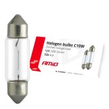 Set 10 becuri cu halogen C10W Festoon, 36mm, 12V, Amio