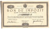 SV * Romania BON DE IMPOZIT 500 LEI 1932 cu dobanda 4% / an * -AUNC