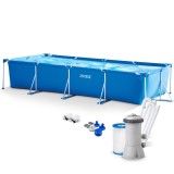 Piscina cadru metalic Intex, 450x220x84 cm, 7.100 litri, cu pompa de filtrare
