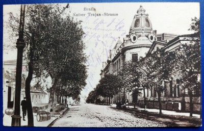 Braila 1917 - Strada Imparatul Traian, Feldpost - printata, circulata fara timbru catre Germania, stampile germane lizibile, stampila retur ZURUCK foto