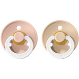 BIBS Colour Natural Rubber Size 3: 18+ months suzetă Blush Night / Vanilla Night 2 buc