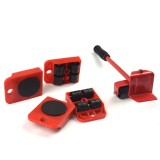Sistem ridicare/deplasare mobilier, Plastic, 34x7.5 cm, 150kg, Rosu
