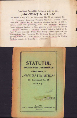 HST C1136 Statutul Societății culturale prin voiaje Navigația Utilă 1925 foto