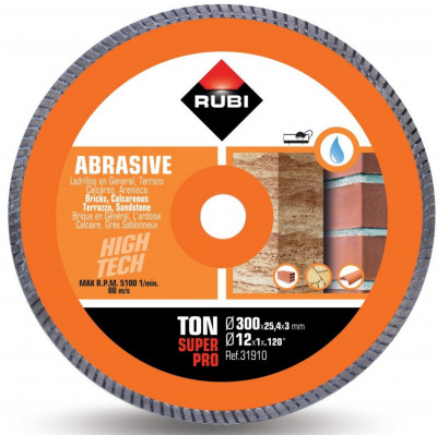 Disc diamantat pt. materiale abrazive 300mm, TON 300 SuperPro - RUBI-31910 foto