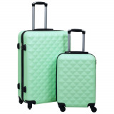Set de valize cu carcasa rigida, 2 piese, verde menta, ABS GartenMobel Dekor, vidaXL