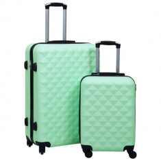 Set de valize cu carcasa rigida, 2 piese, verde menta, ABS GartenMobel Dekor