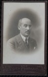 Fotografie tip CDV, Barbat cu mustata, perioada interbelica